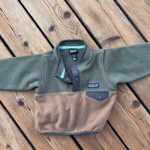 Patagonia Olive and Brown Fleece Jacket